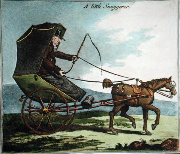A Little Snuggerer (handkolorerad etsning) av James Gillray