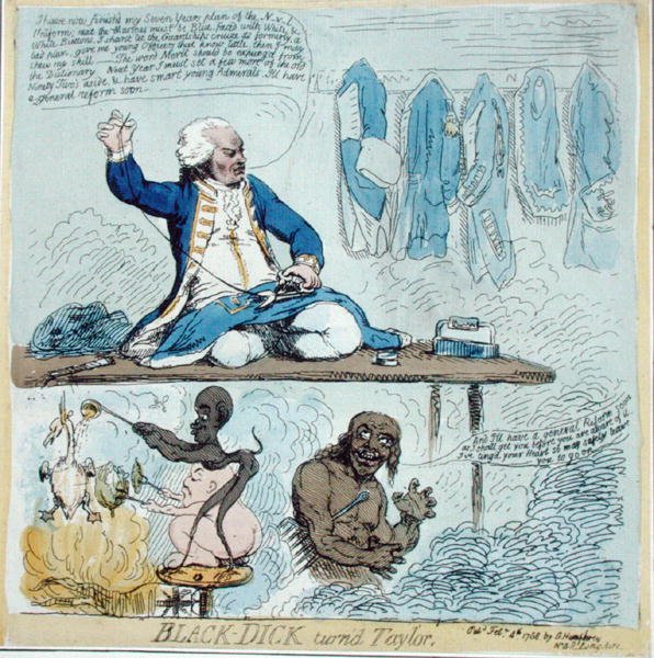 Black-Dick blev Taylor av James Gillray