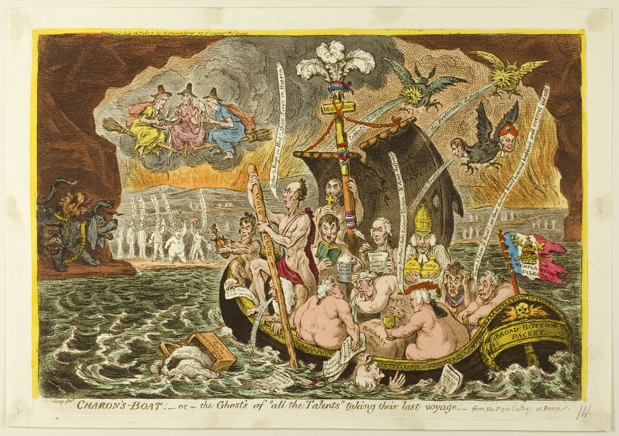 Charons båt av James Gillray