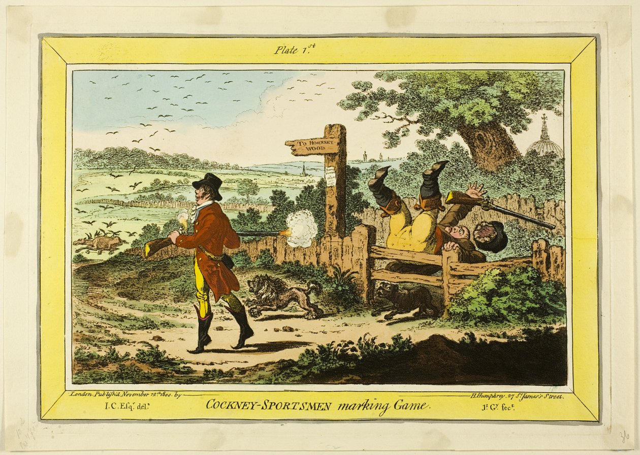 Cockney Sportsmen Marking Game av James Gillray