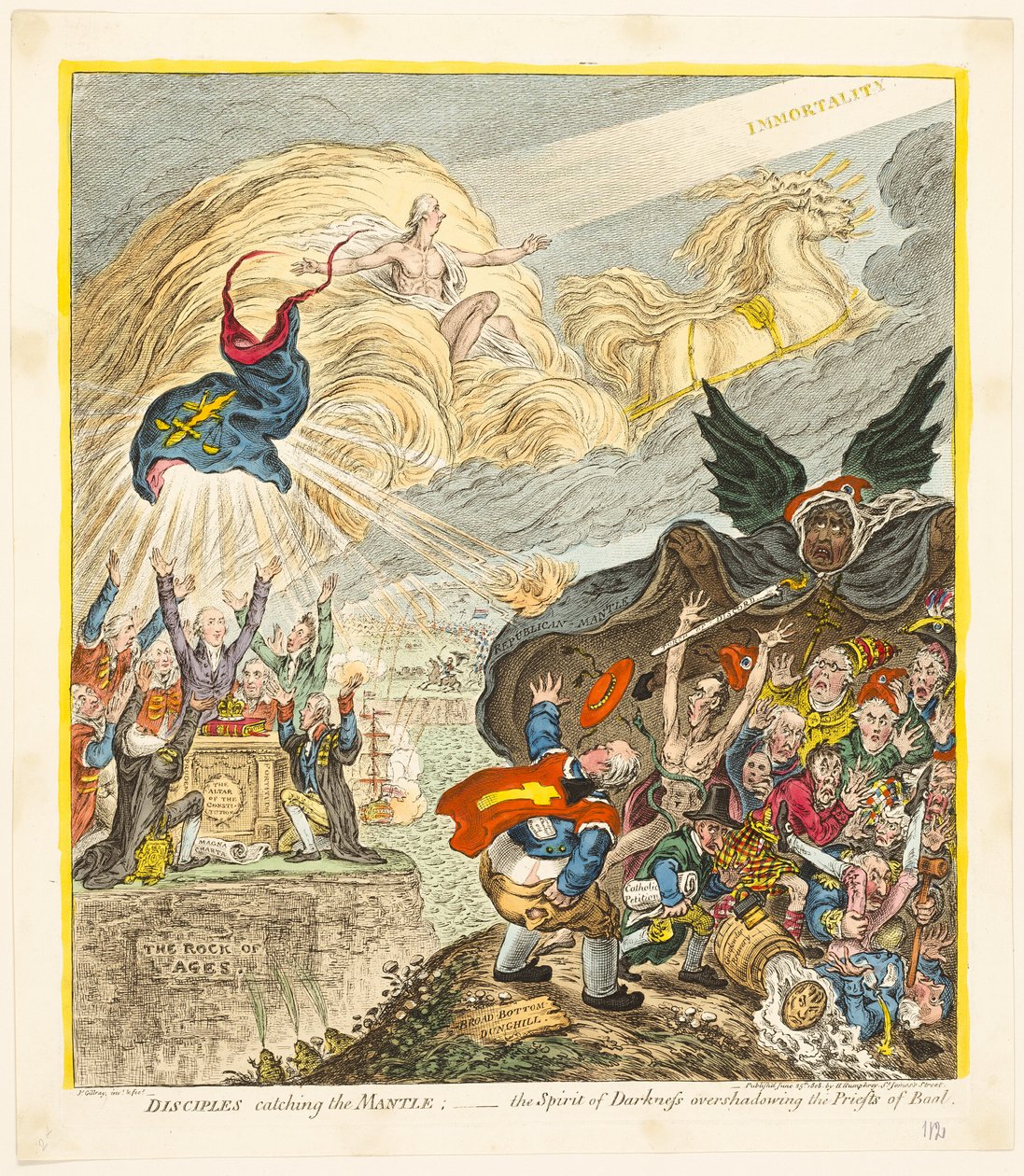 Lärjungar som fångar manteln av James Gillray