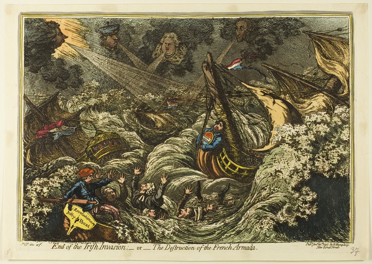 Slutet på den irländska invasionen av James Gillray