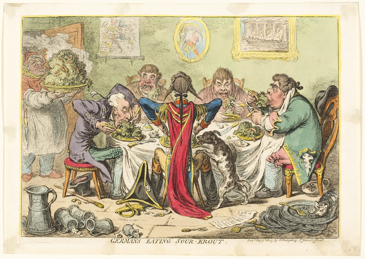 Tyskarna äter surkål av James Gillray