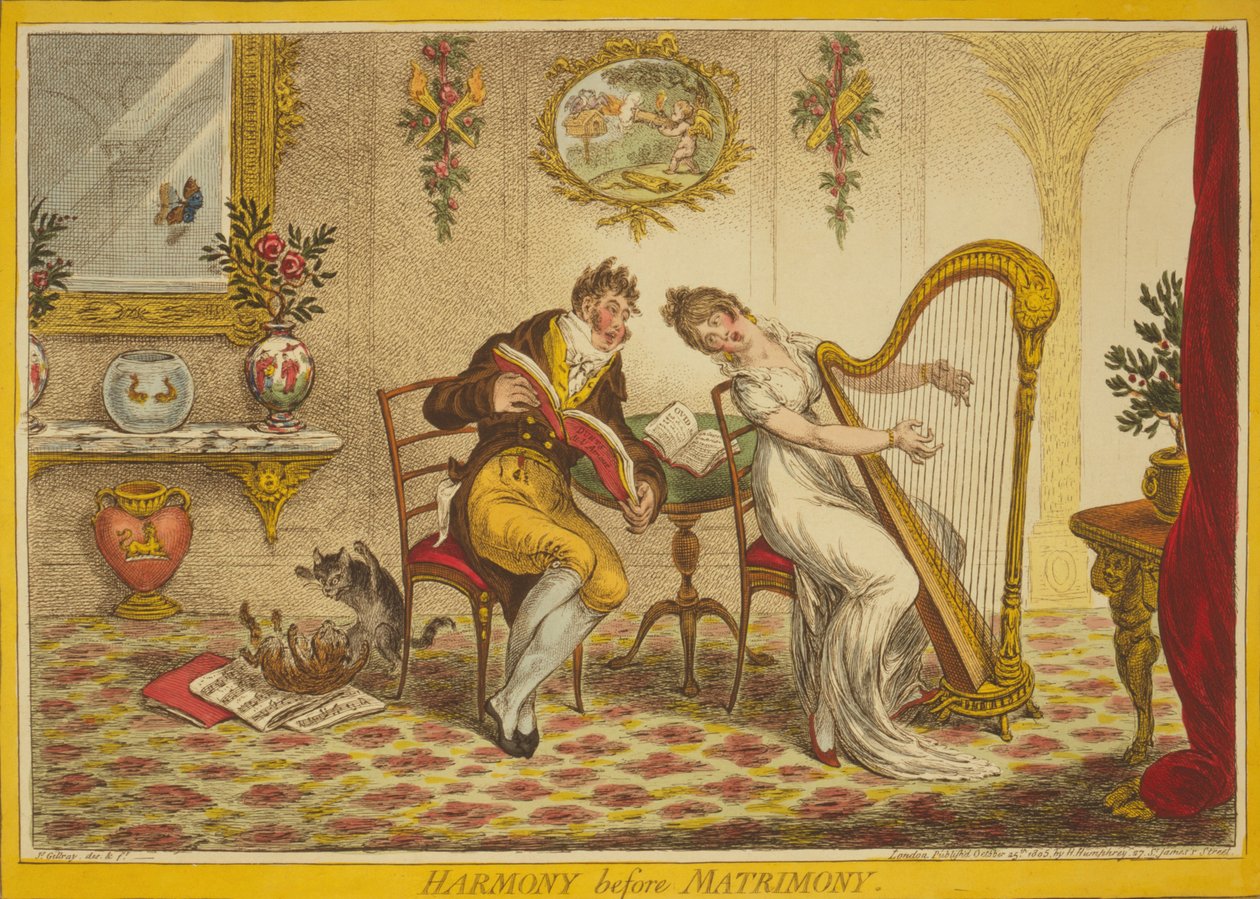 Harmoni före äktenskapet, 1805 av James Gillray