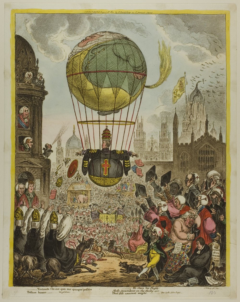 Han styr sitt flyg av James Gillray
