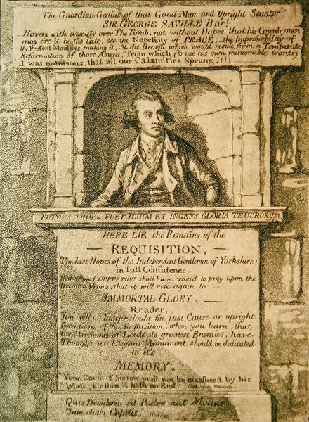 Här ligger resterna av rekvisitionen av James Gillray