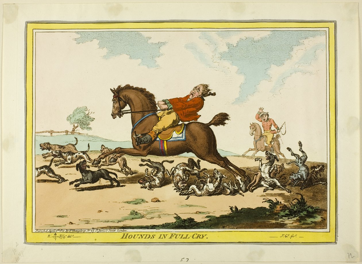 Hundar i fullt rop av James Gillray