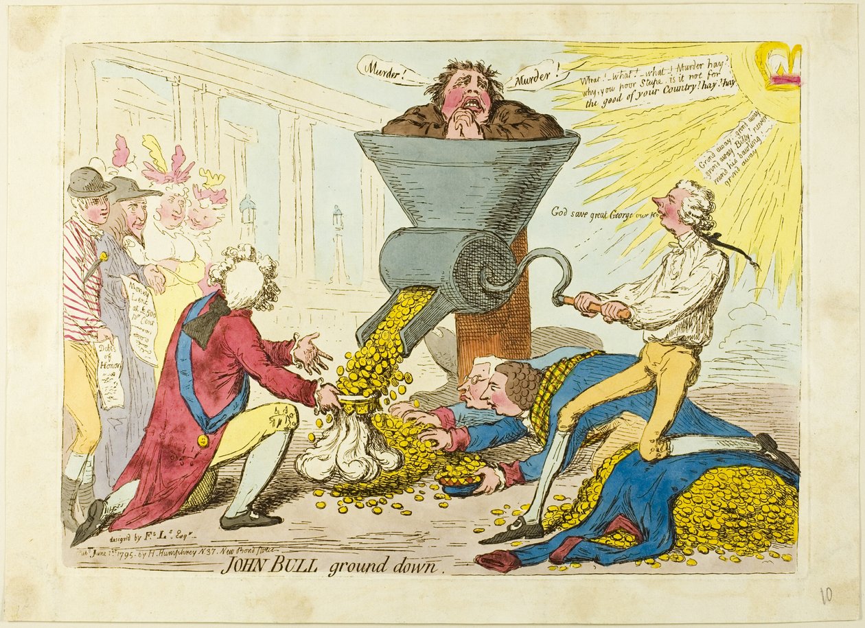 John Bull Nedläggning av James Gillray