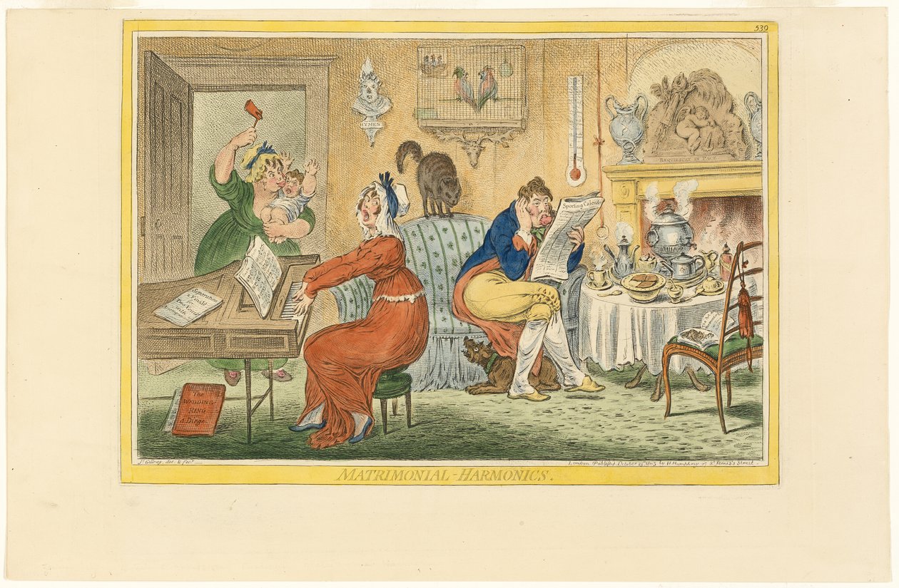 Äktenskapliga harmonier (Recto) av James Gillray