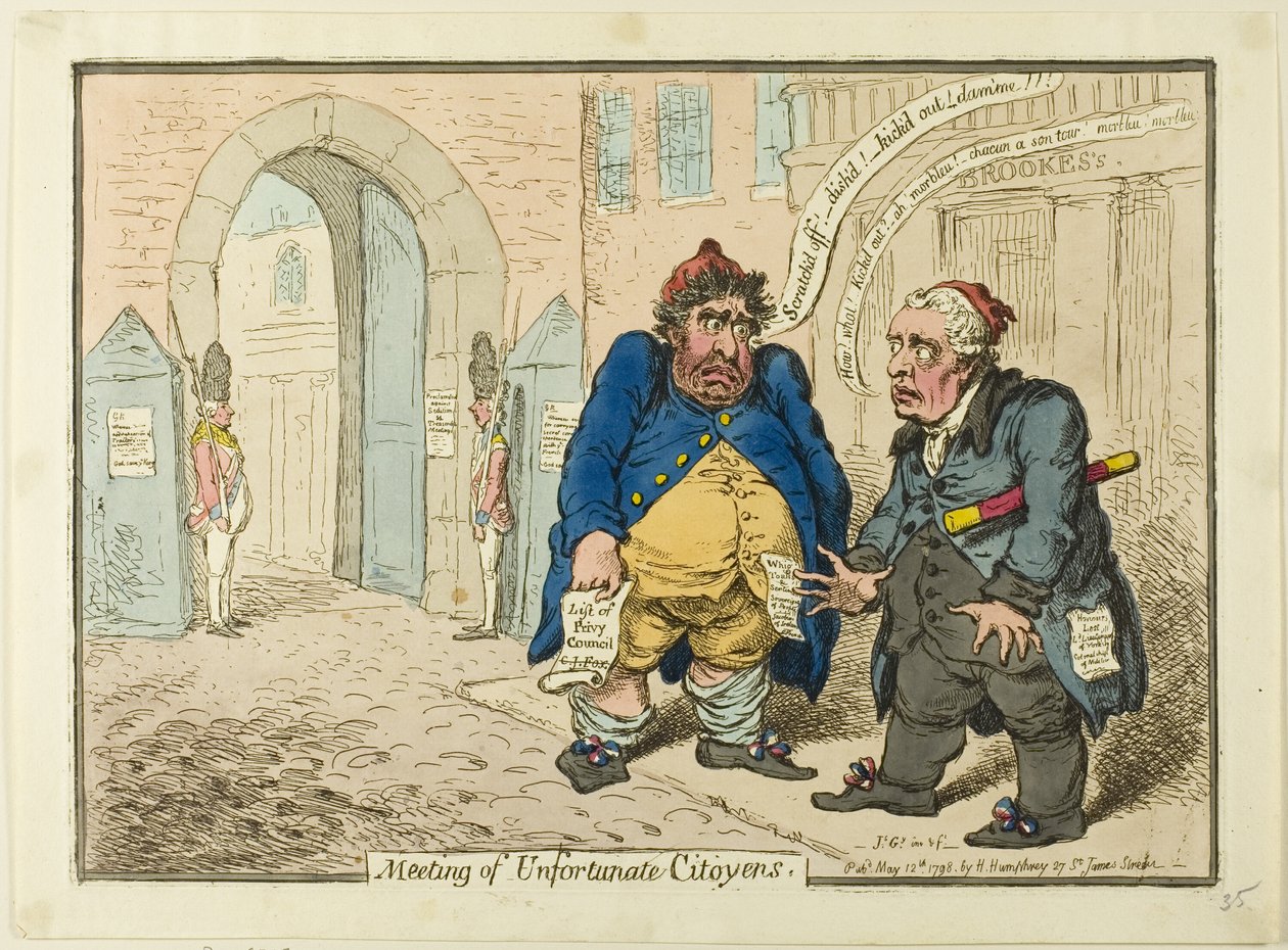 Möte med olycklig Citoyen av James Gillray