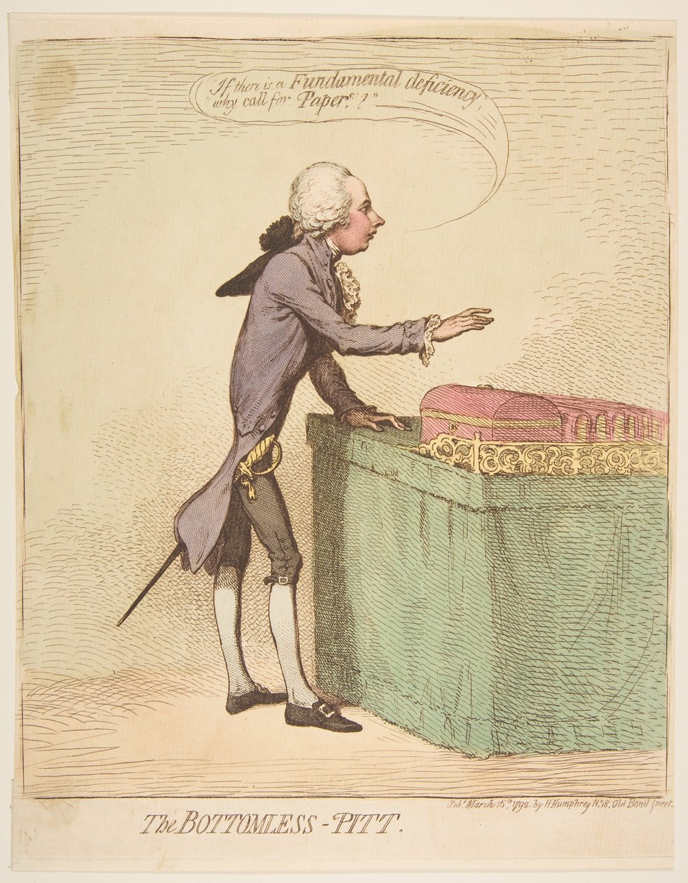 The Bottomless-Pitt, 16 mars 1792. av James Gillray