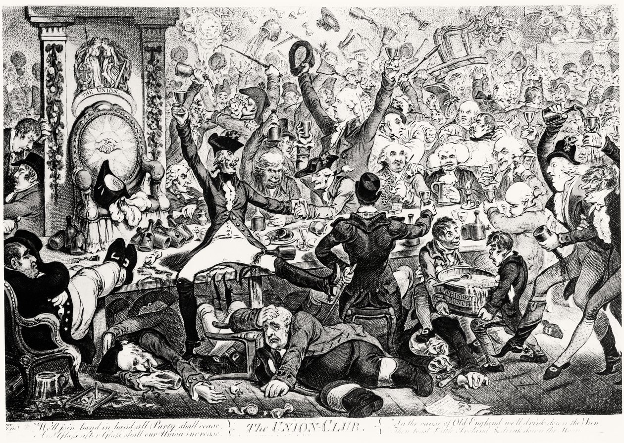 The Union Club, 1801 (färggravyr) av James Gillray