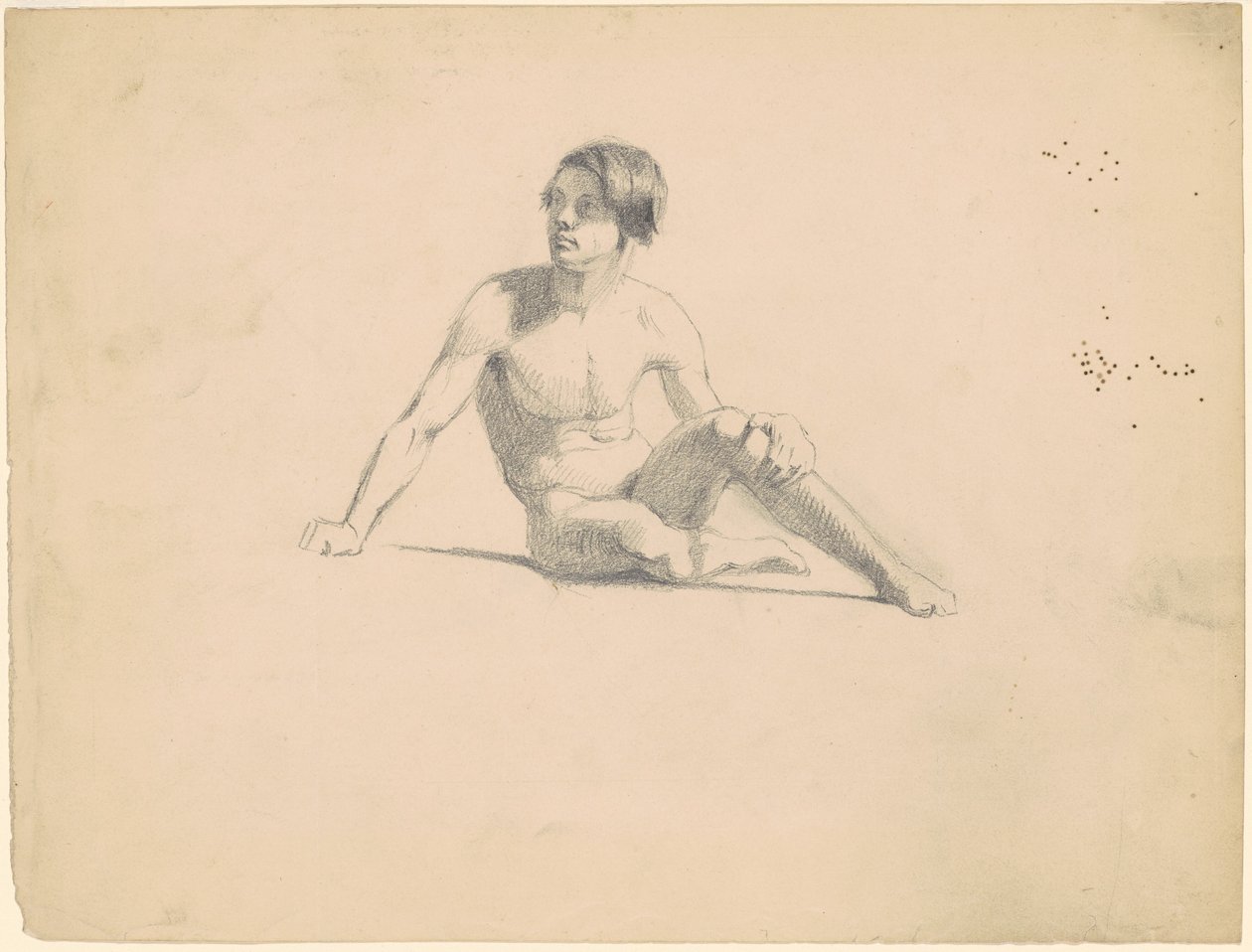 Sittande man naken [recto] av James Goodwyn Clonney