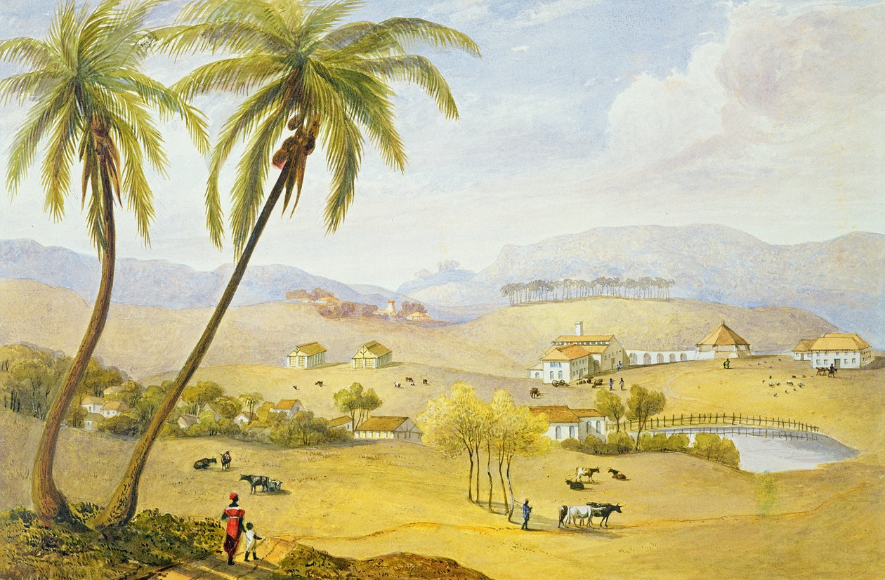 Haughton Court, Hannover, Jamaica, ca 1820 av James Hakewill