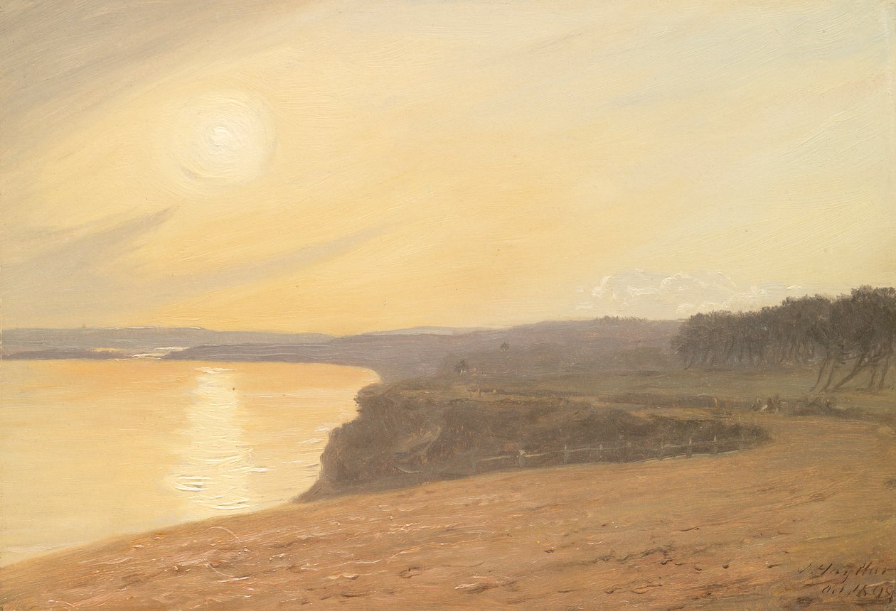 Solnedgång, nära Bournemouth, 1899 (olja på kort) av James Hayllar