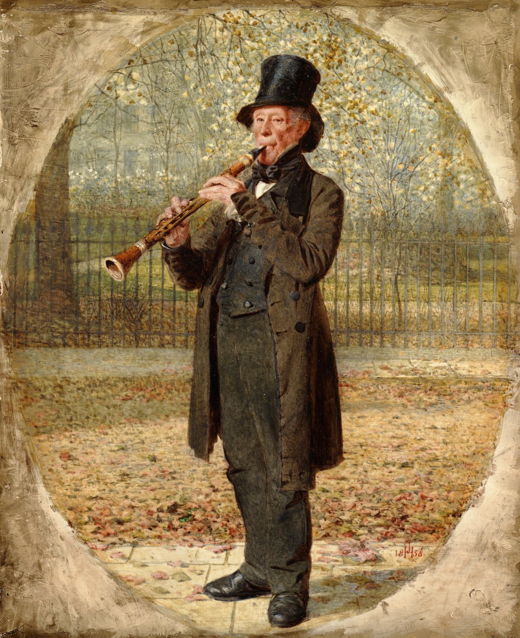 Den vandrande spelmannen, 1858 av James Hayllar