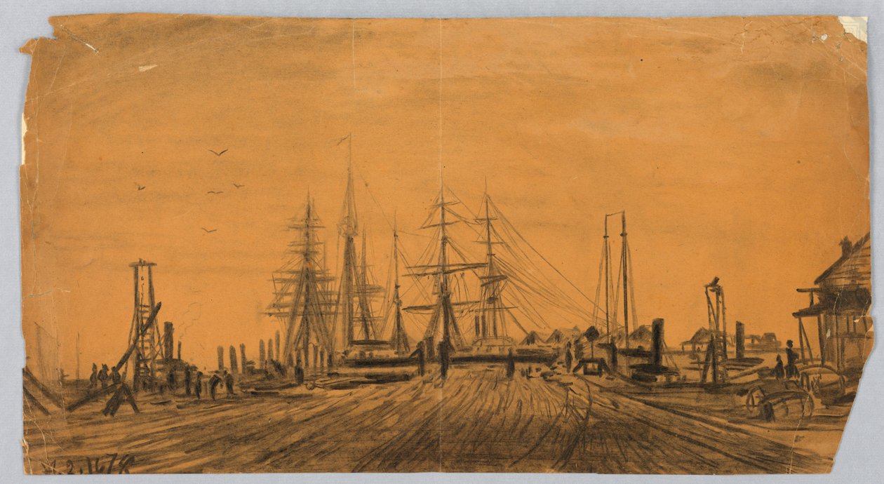 Skeppsvarv och pir av James Henry Moser