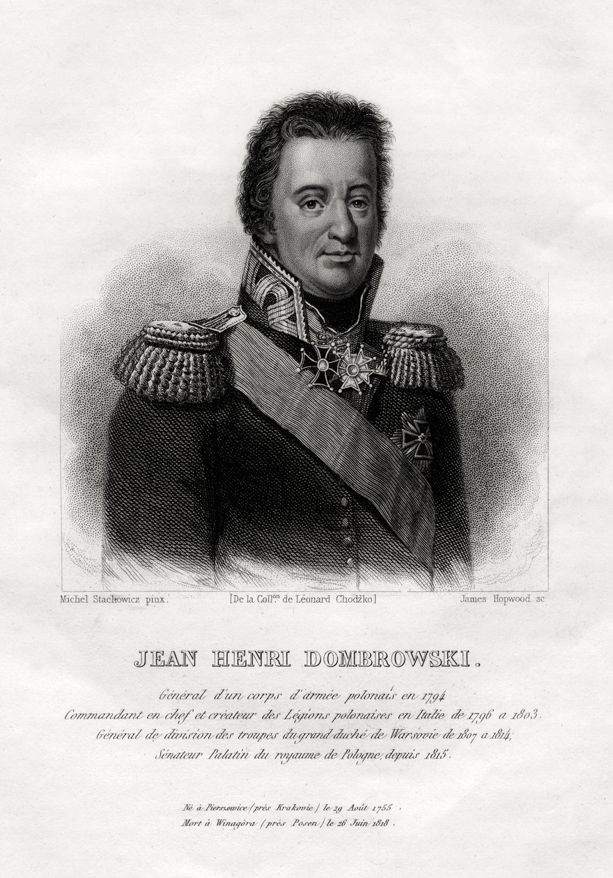 Jean Henri Dombrowski, polsk militärbefälhavare, 1845 av James Hopwood