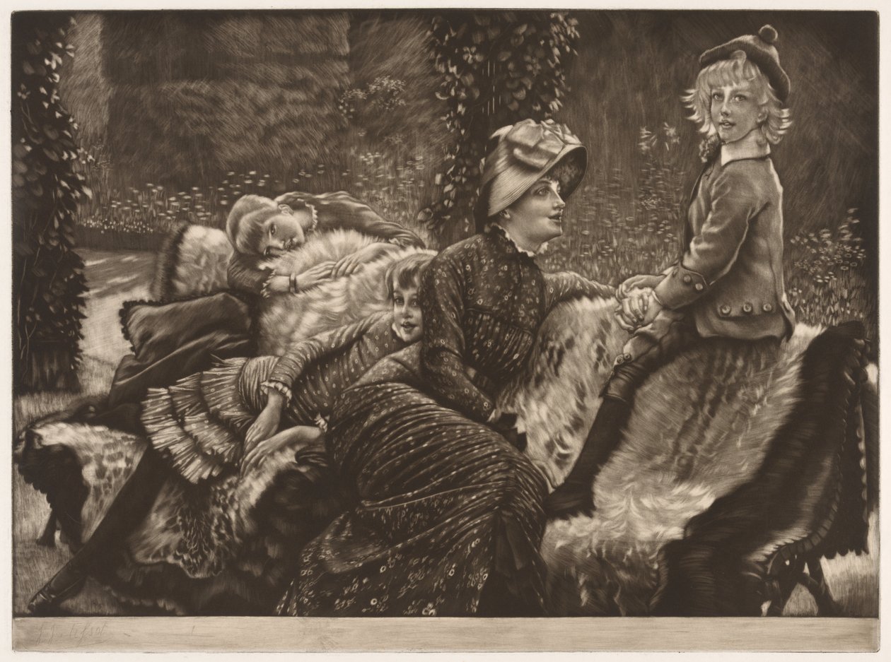 Trädgårdsbänken, 1883. av James Jacques Joseph Tissot
