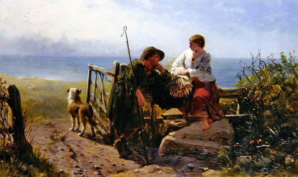 The Trysting Place (olja på duk) av James John Hill