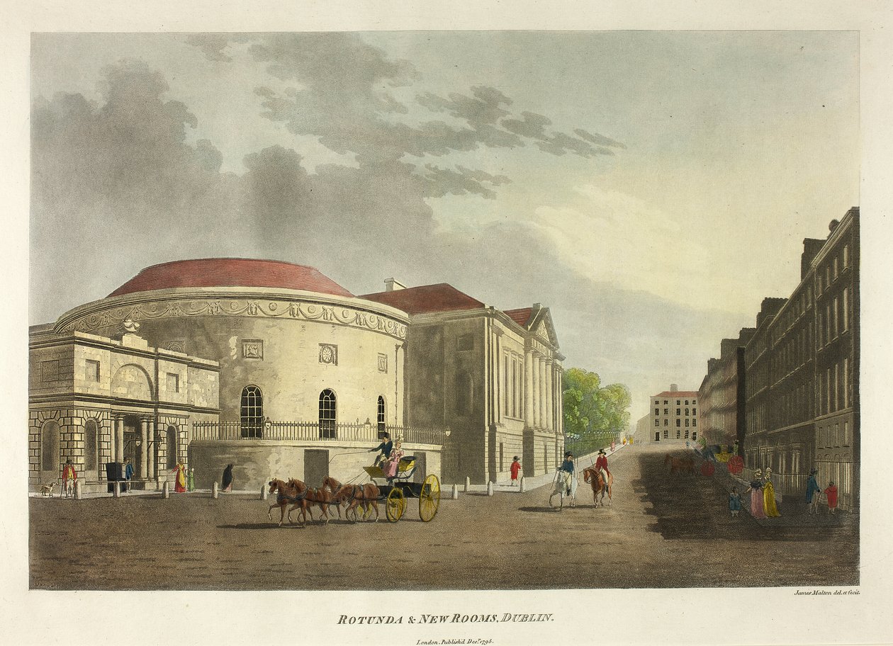 Rotunda och nya rum - Dublin av James Malton