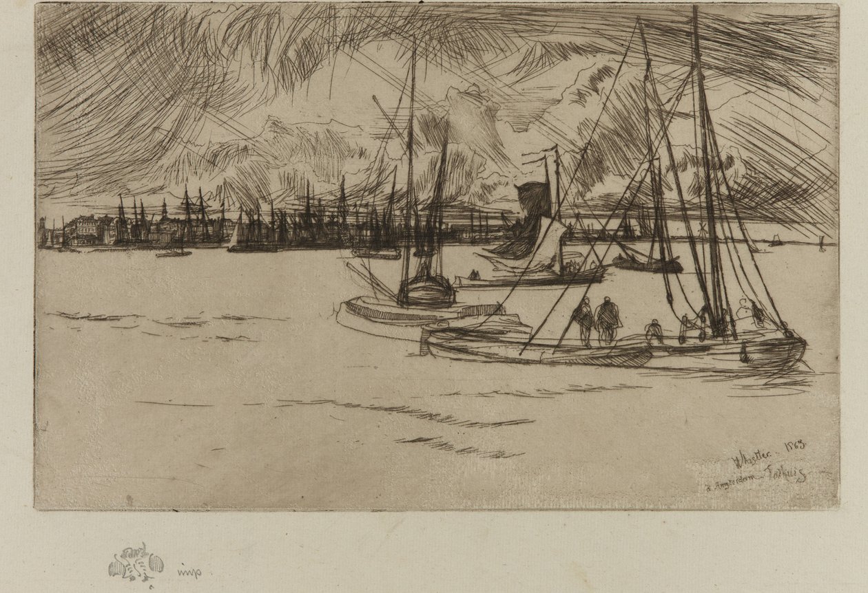 Amsterdam, från Tolhuis av James Abbott McNeill Whistler