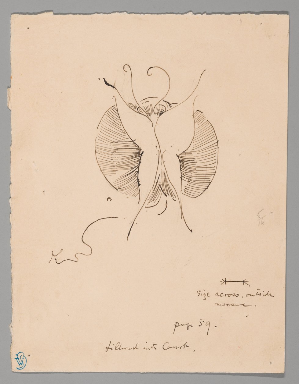 Fjäril (recto); Fragment av fjäril (verso) av James McNeill Whistler