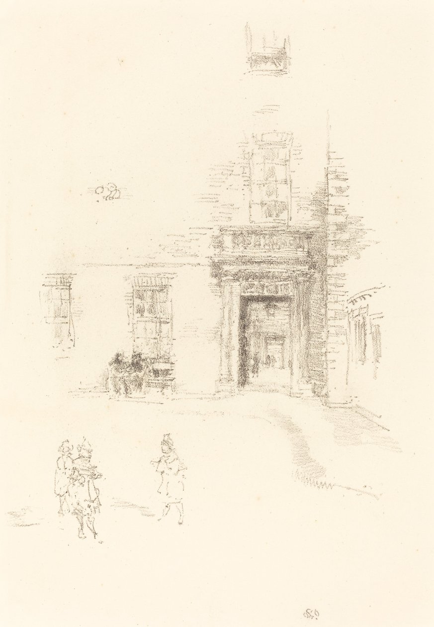 Courtyard, Chelsea Hospital av James Abbott McNeill Whistler