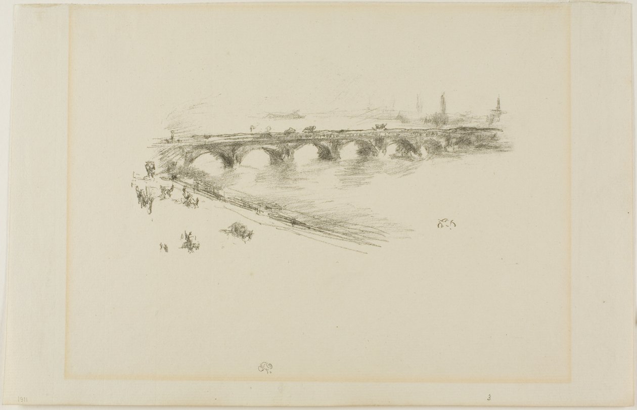 Kväll, Little Waterloo Bridge av James Abbott McNeill Whistler