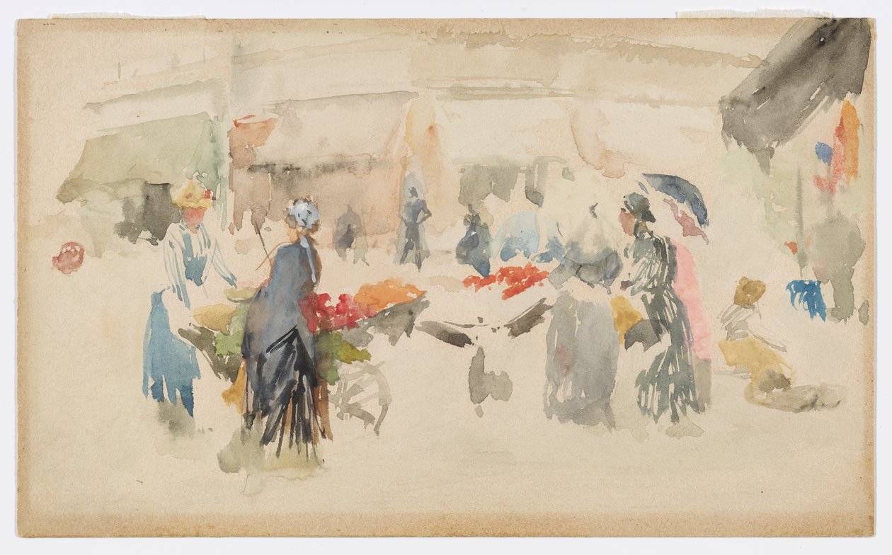 Blomstermarknad: Dieppe av James Abbott McNeill Whistler