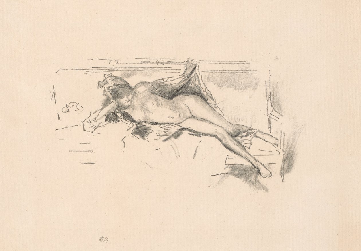 Nakenmodell, liggande av James Abbott McNeill Whistler