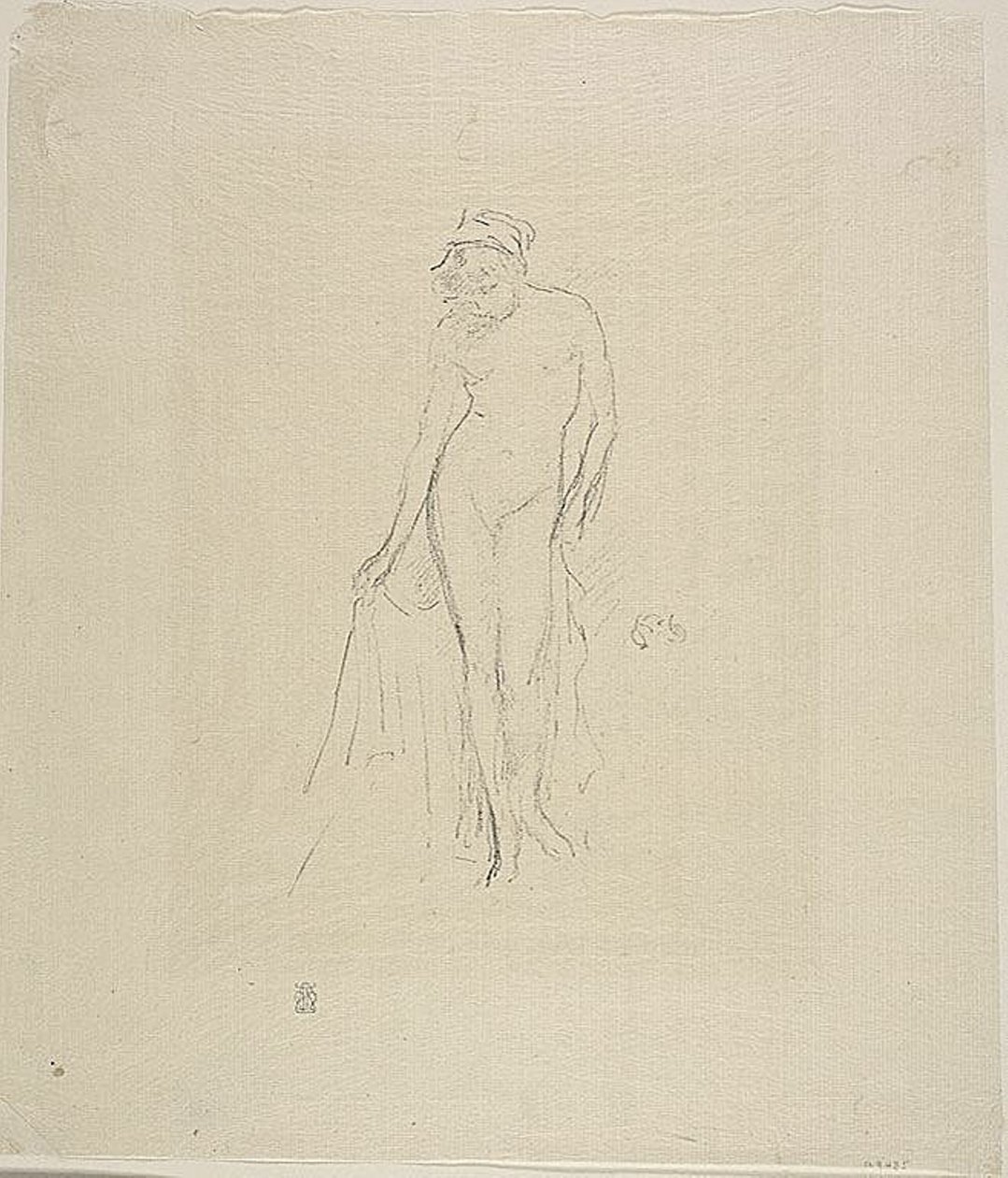 Nakenmodell, stående av James Abbott McNeill Whistler