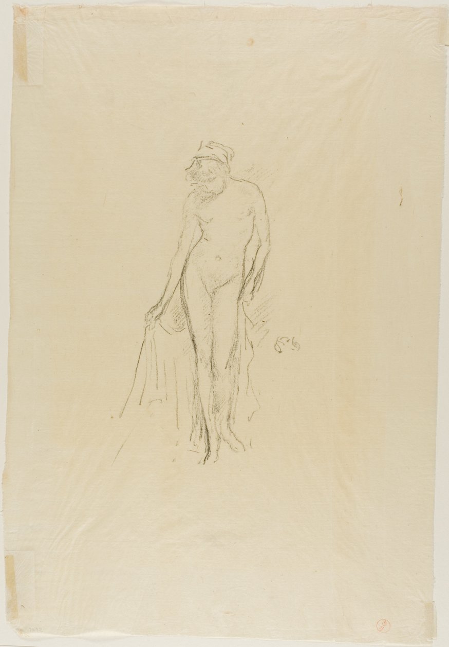 Nakenmodell, stående av James Abbott McNeill Whistler