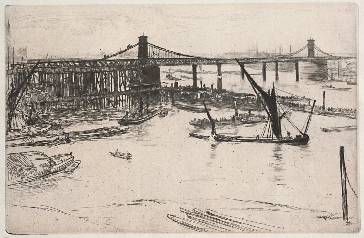 Gamla Hungerford Bridge av James McNeill Whistler