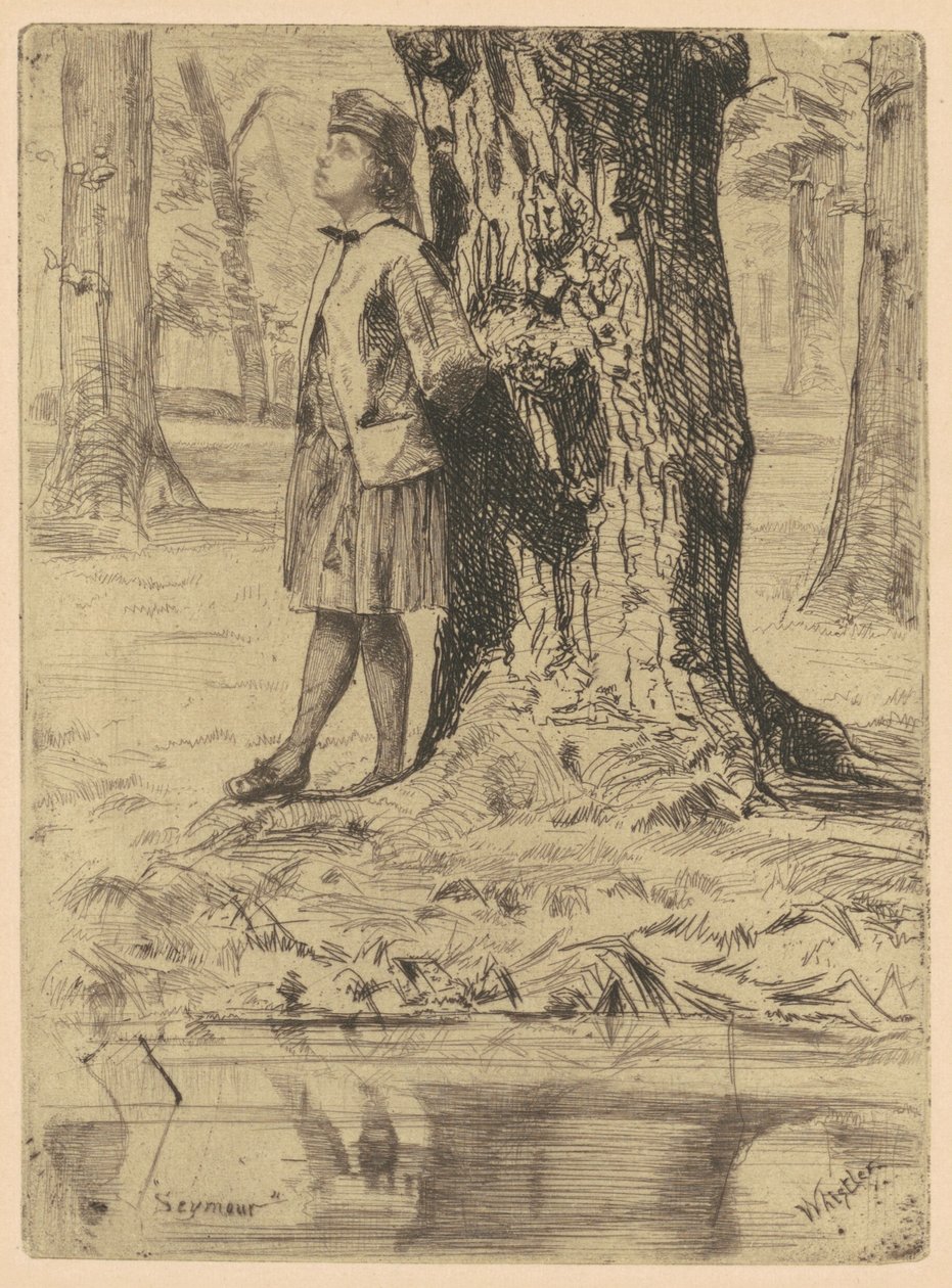 Seymour som står under ett träd av James Abbott McNeill Whistler
