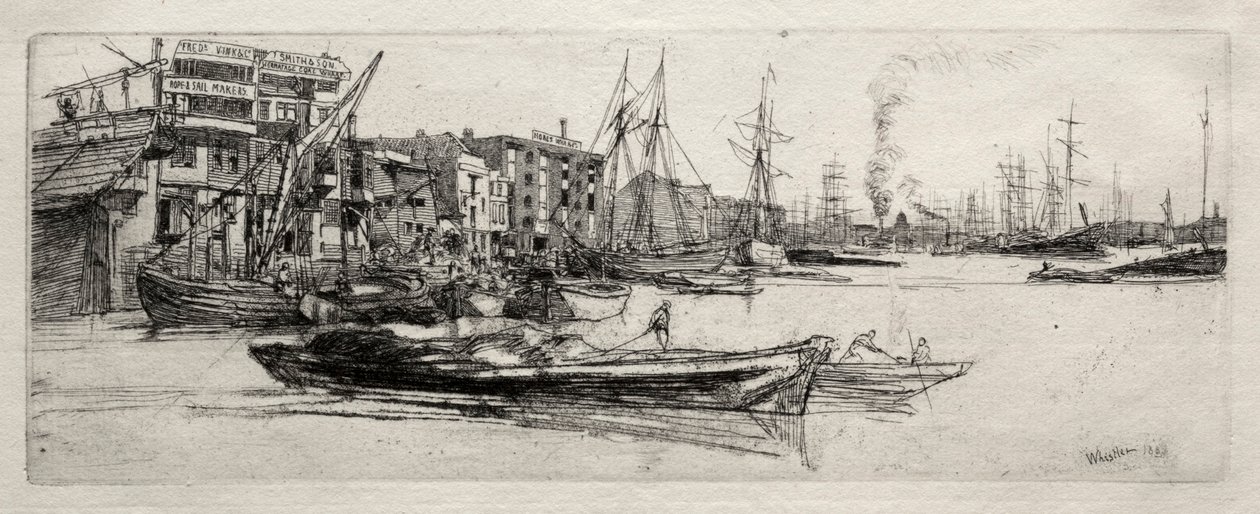 Thames lager av James McNeill Whistler