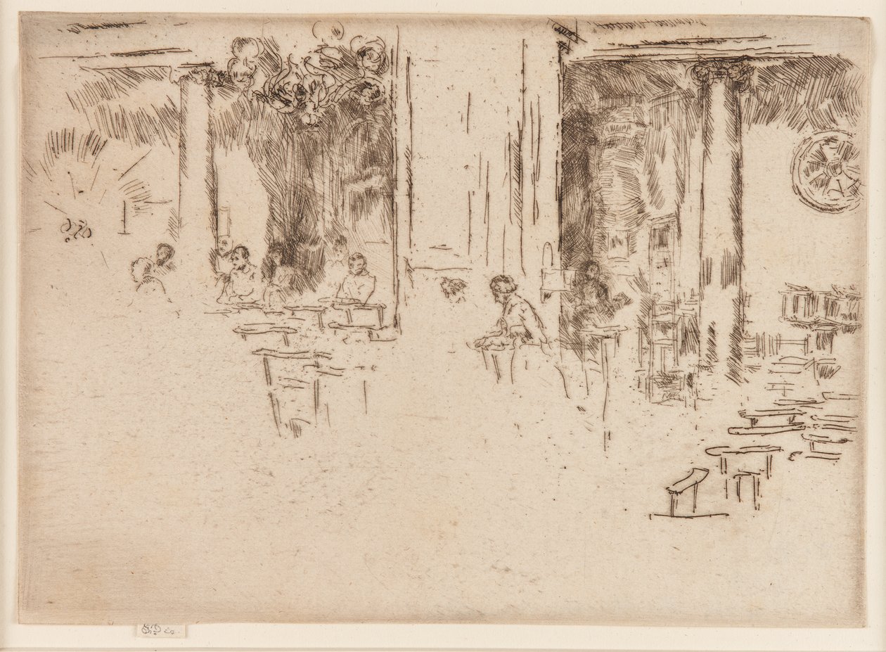 Kyrkan - Bryssel (tillbedjan) av James Abbott McNeill Whistler