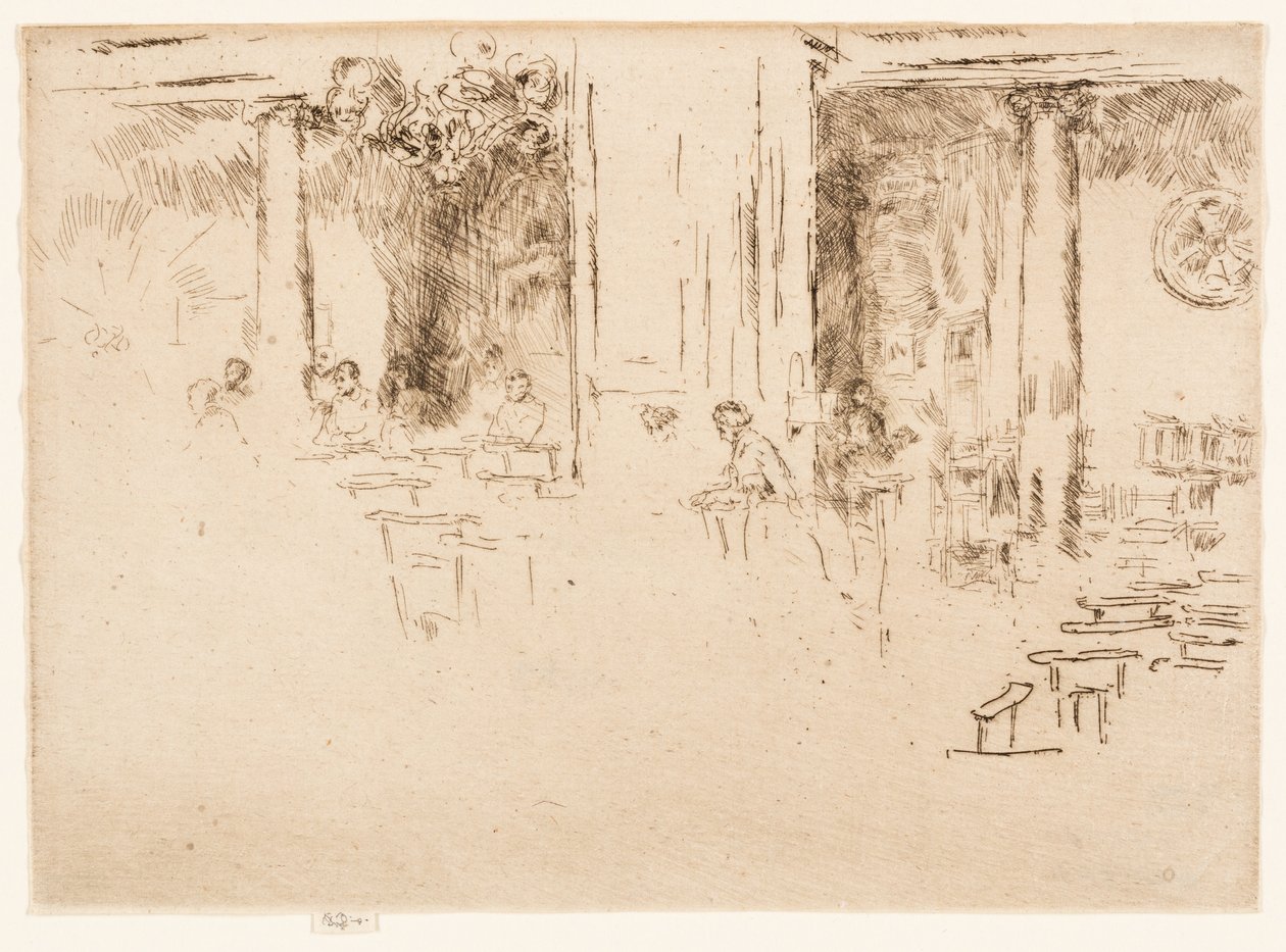 Kyrkan - Bryssel (tillbedjan) av James Abbott McNeill Whistler
