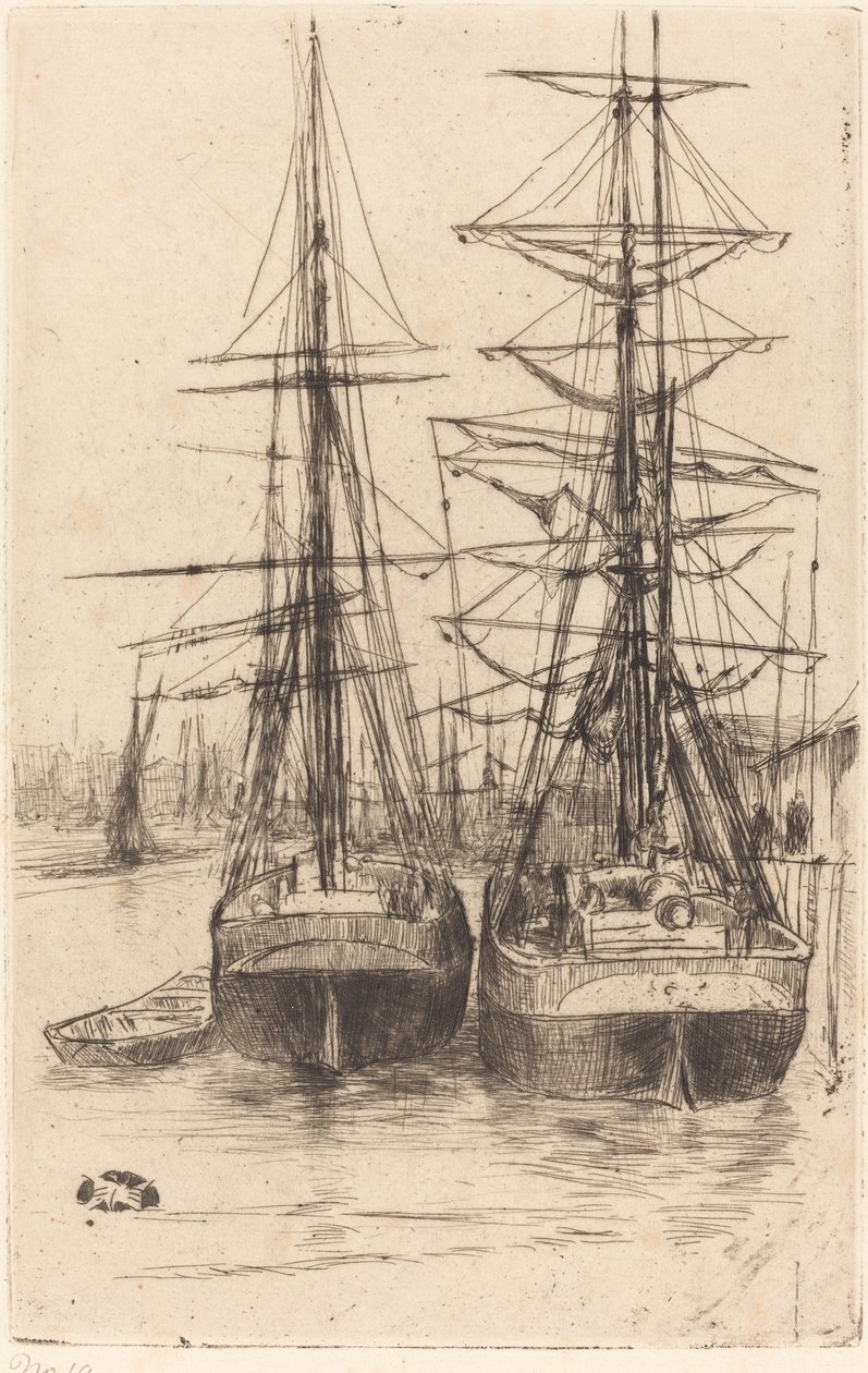 Två skepp av James Abbott McNeill Whistler