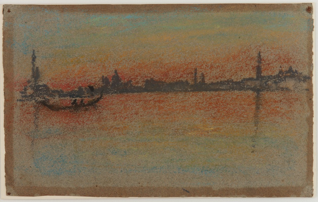 Venedig: Solnedgång vid hamnen av James Abbott McNeill Whistler