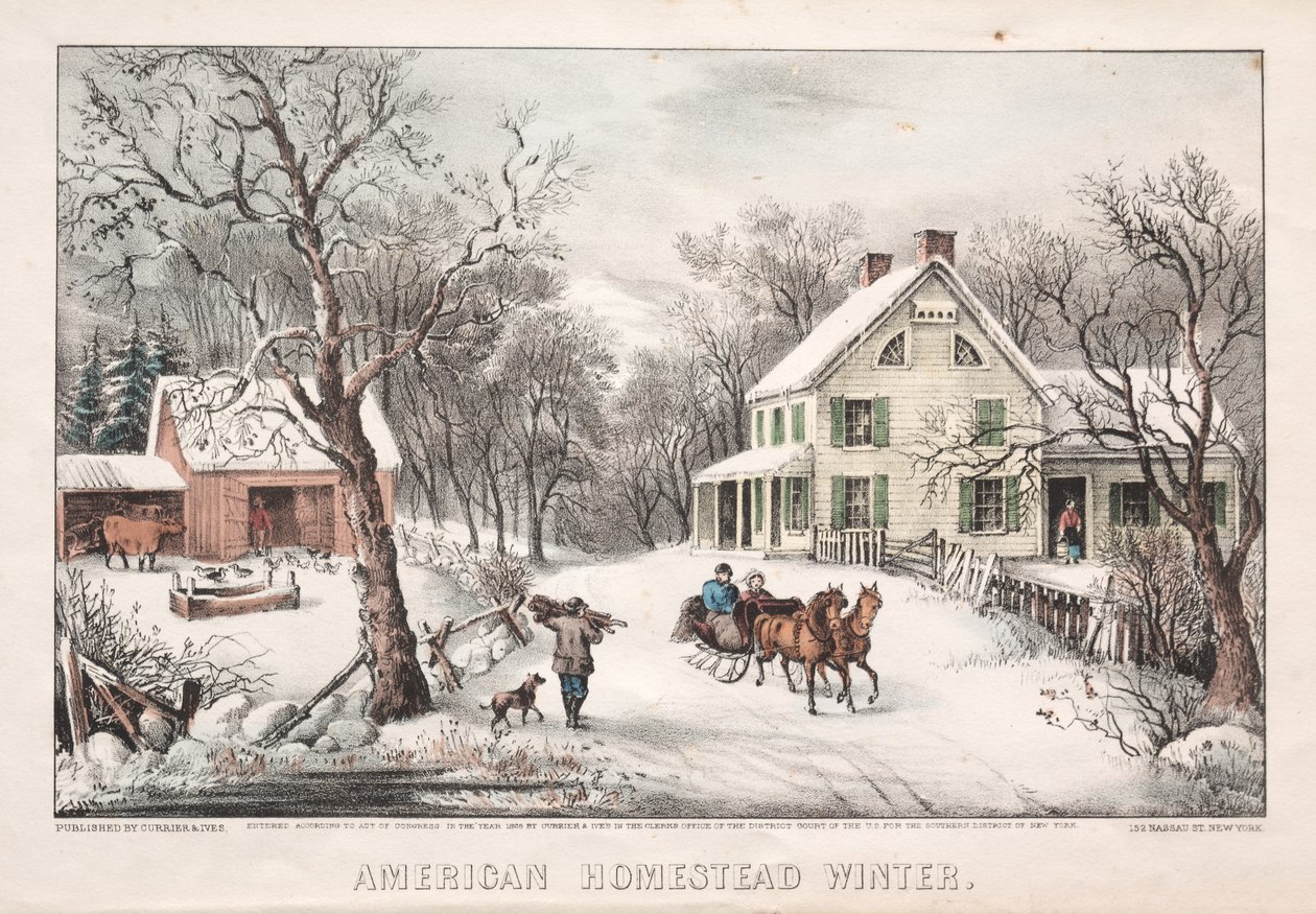 American Homestead, Winter av James Merritt Ives