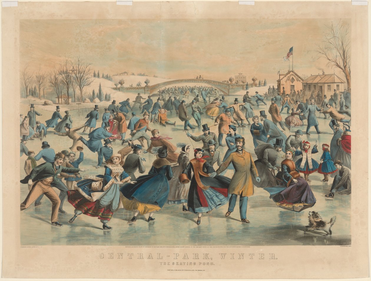 Central Park, Winter: The Skating Pond. av James Merritt Ives