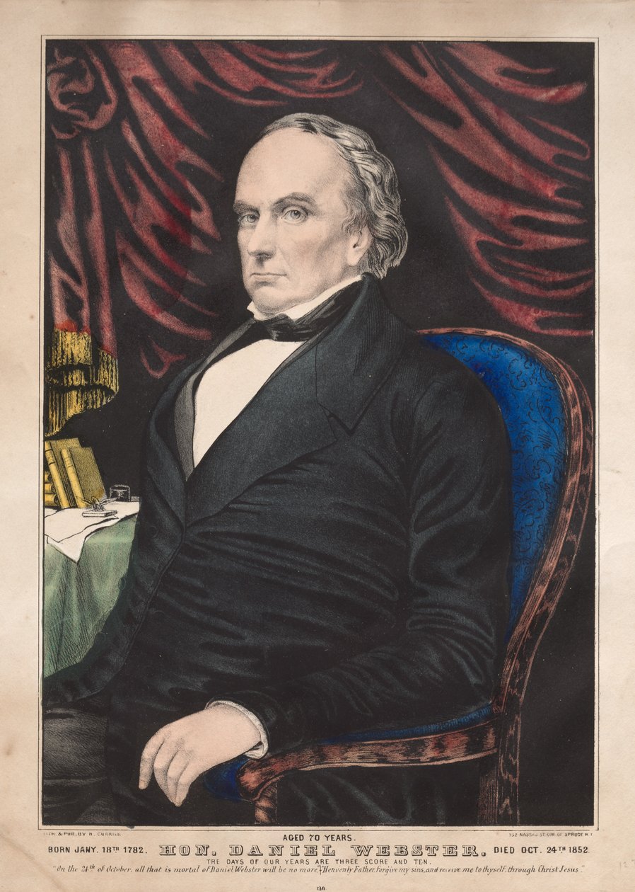 Hon. Daniel Webster, 70 år gammal. av James Merritt Ives