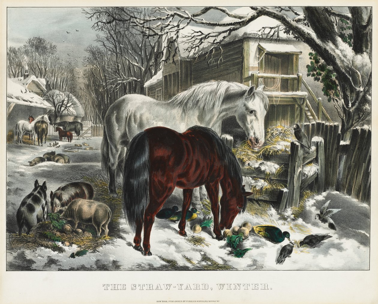 Halmgård, vinter av James Merritt Ives