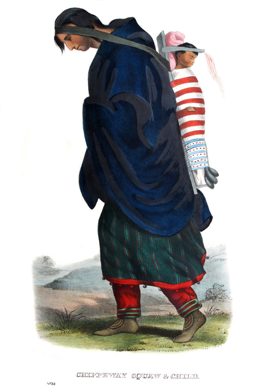 Chippeway (Ojibwe) kvinna och barn av James Otto Lewis