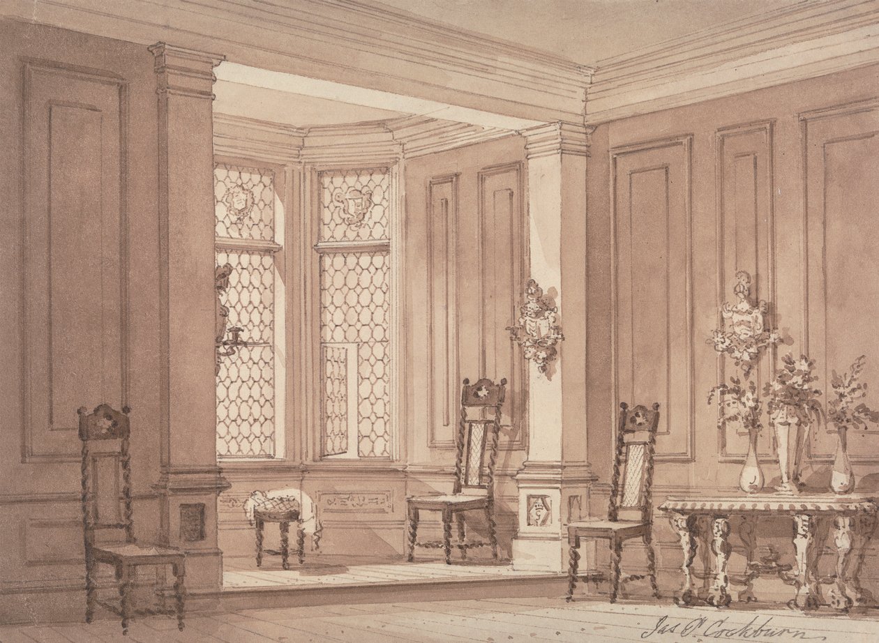 Hall i en gotisk herrgård av James Pattison Cockburn