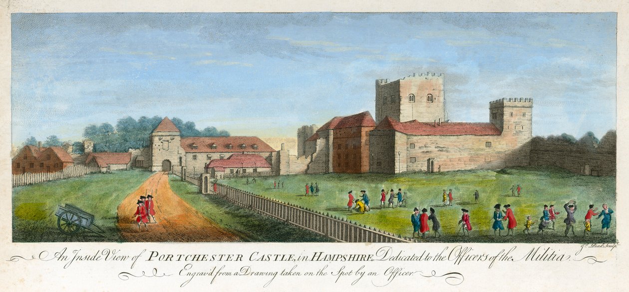 Portchester Castle, Hampshire, 1720 av James Peake