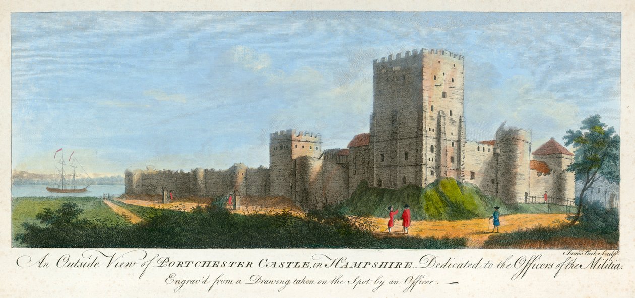 Portchester Castle, Hampshire, 1720 av James Peake