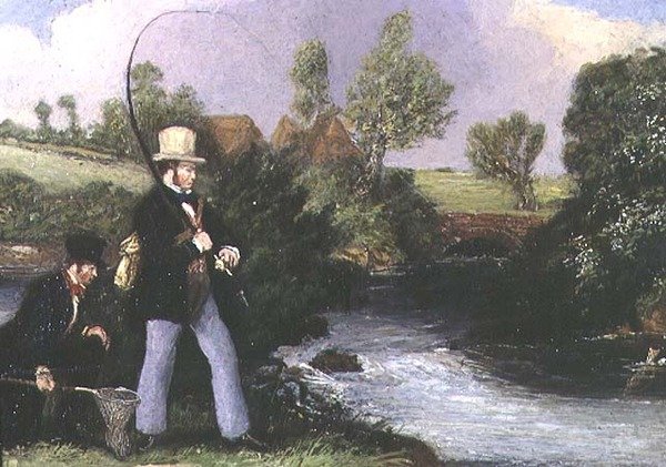 Fiskescen (olja ombord) av James Pollard