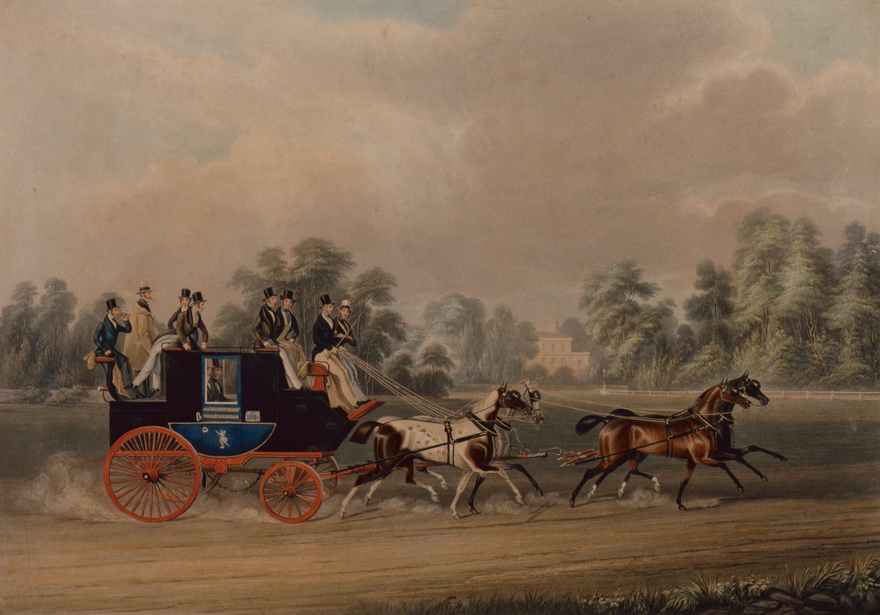 Jaglione Windsor Coach (färgad gravyr) av James Pollard